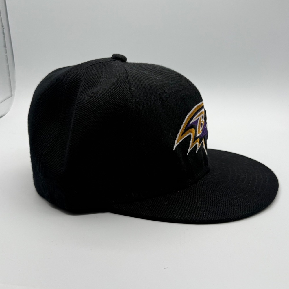 New Era 59FIFTY Hat Mens 7 1/2 Black Excellent Baltimore Ravens NFL Fitted Cap - Picture 4 of 6